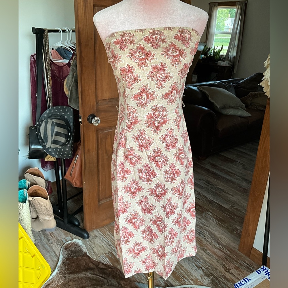 Strapless print dress